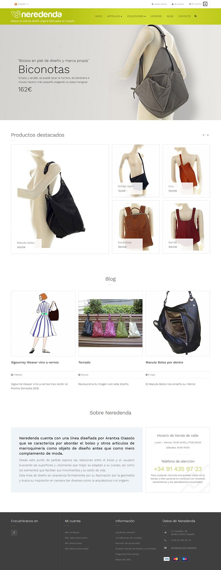 Tienda online con Blog Neredenda