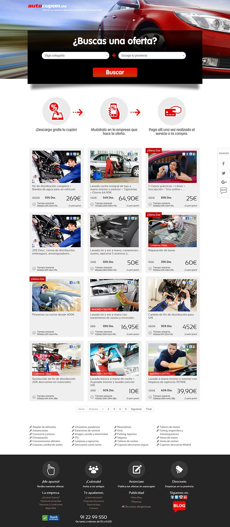 Web de ofertas del automóvil