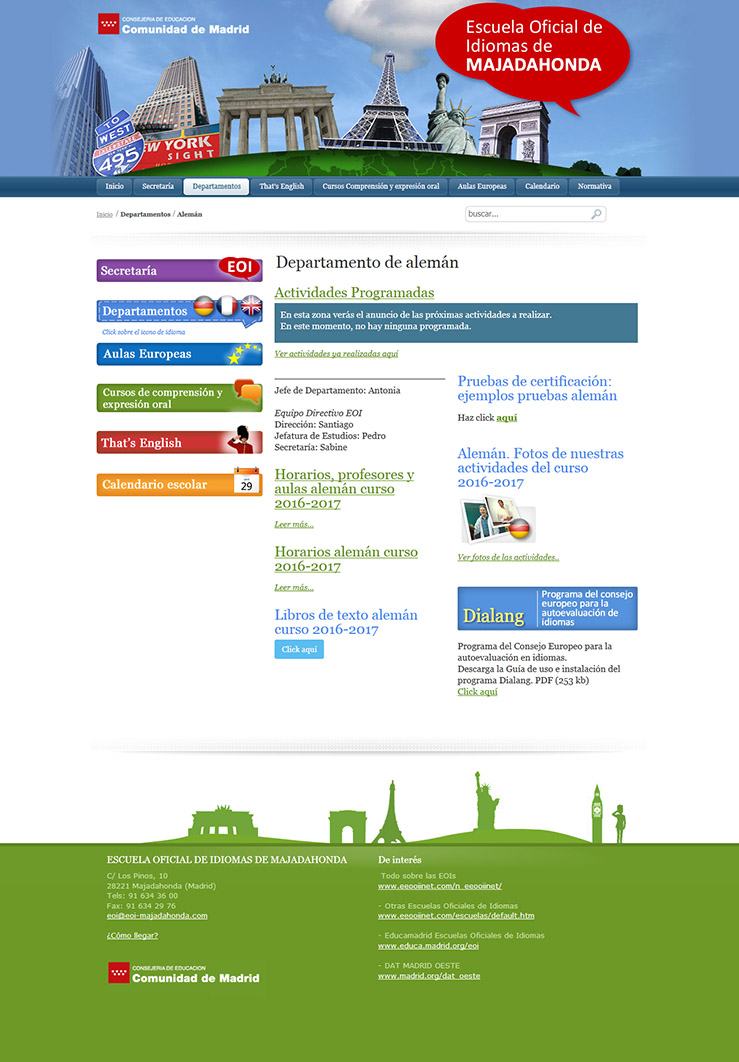 Diseño web de la EOI de Majadahonda