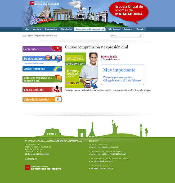 Diseño web de la EOI de Majadahonda