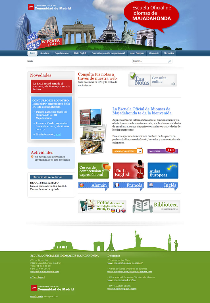 Diseño web de la EOI de Majadahonda