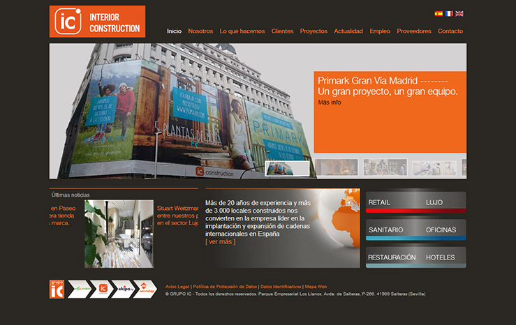 Diseño web para IC Construction