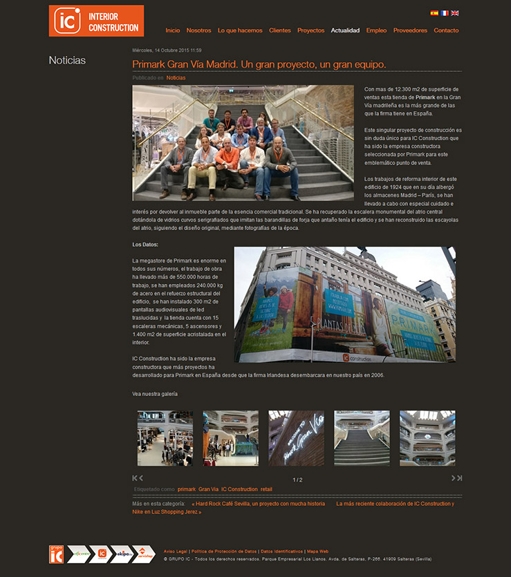 Diseño web para IC Construction