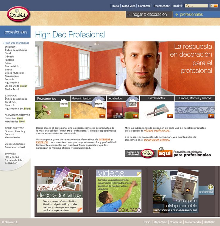 Diseño web Osaka - página profesionales